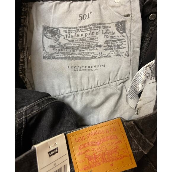 Levi’s‎ Premium 501 Original Fit Black Cutoff Button Fly Shorts Size 32 - Picture 9 of 9